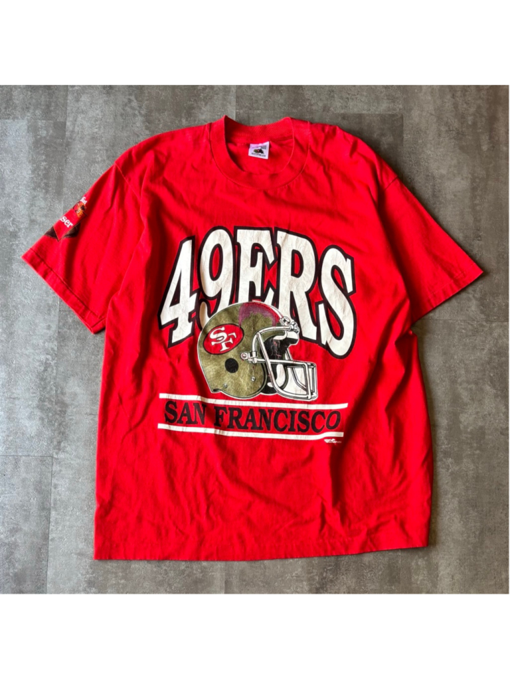 Vintage San Francisco 49ers Budweiser Shirt Mens XL Red Distressed